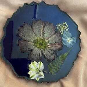 Floral Resin Decorative Coaster